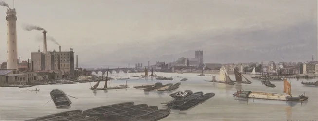 Fiume Tamigi a Westminster, 1842